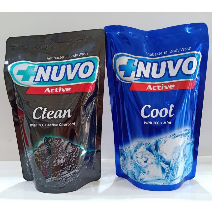Nuvo Refill 450ml Sabun Cair Refill 2 varian Active / Cool Clean Hitam - Biru
