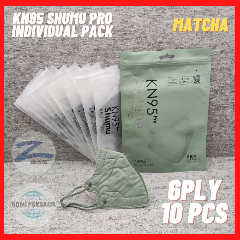 Masker Shumu &amp; Alkindo  KN95 Pro 6PLY  Kemenkes Individual Pack KN 95 Pro  6 PLY  Isi 10 PCS