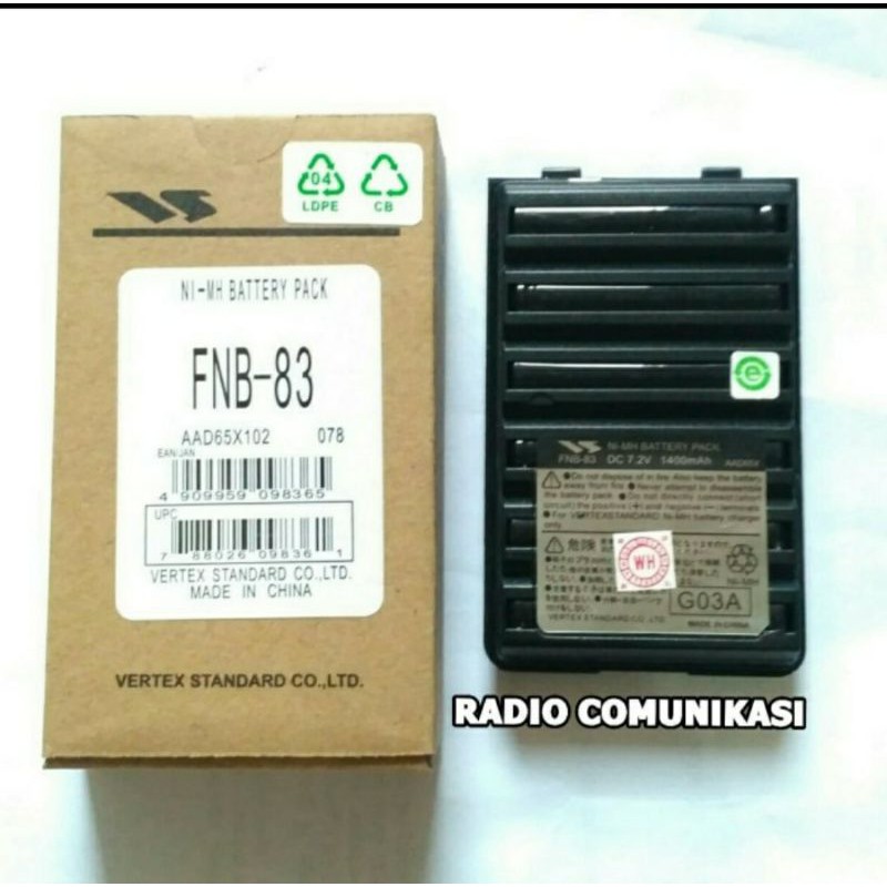 Battrey ht yaesu FNB-83 Untuk Ht yaesu FT-250R FT-270R VX-150R FT-60R