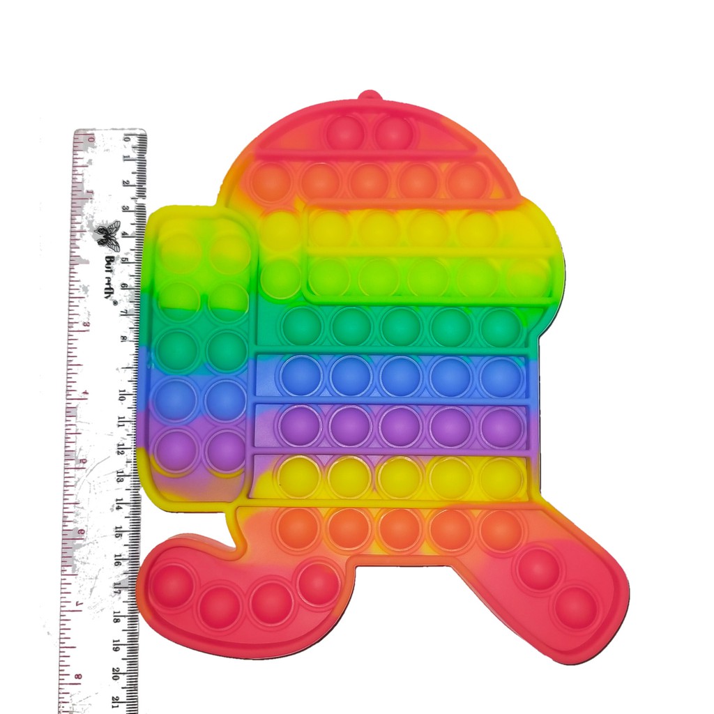 Mainan Popit Anak Rainbow Pop It Rainbow Kotak Love Popits Fidget Toys besar 20cm
