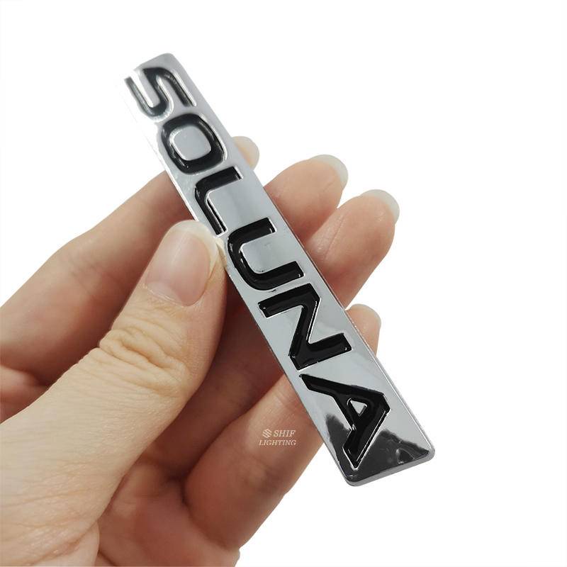 1pc Stiker Emblem / Badge Tulisan Soluna Bahan Abs Untuk Dekorasi Belakang Mobil Toyota Vios Soluna