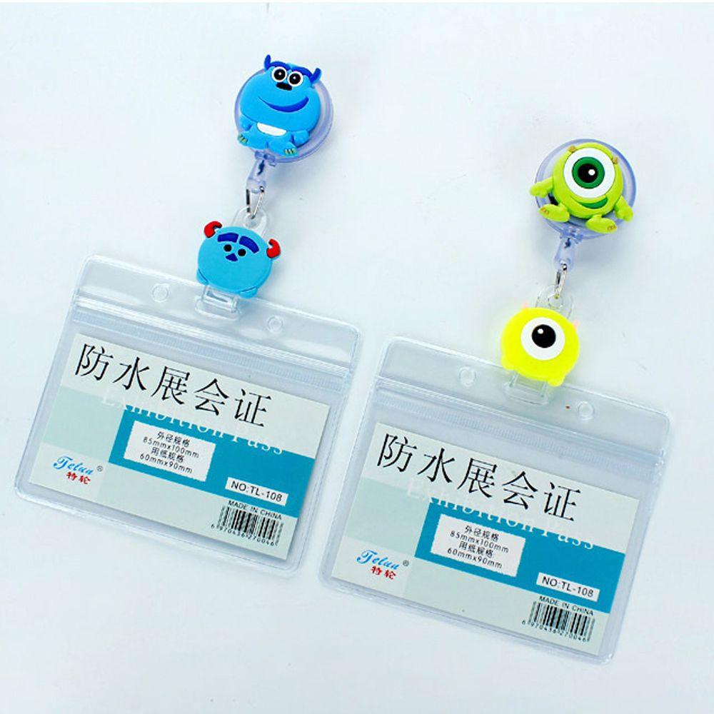 Lanfy Retractable Badge Reel Siswa Perlengkapan Kantor Name Tag Dokter Perawat Kartun Badge Holder Klip ID Card