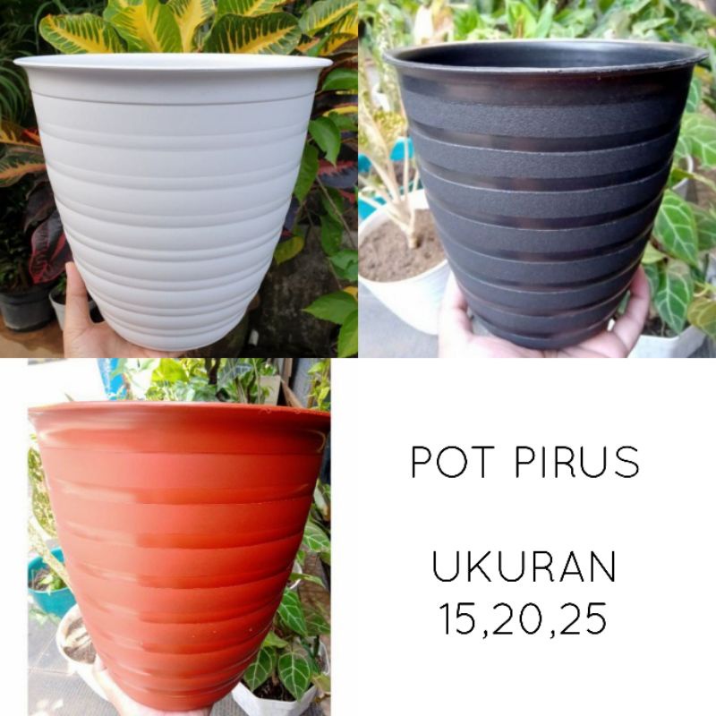 POT PIRUS SAJA TANPA BUSA &amp; BATU (PUTIH , HITAM, TERAKOTA)