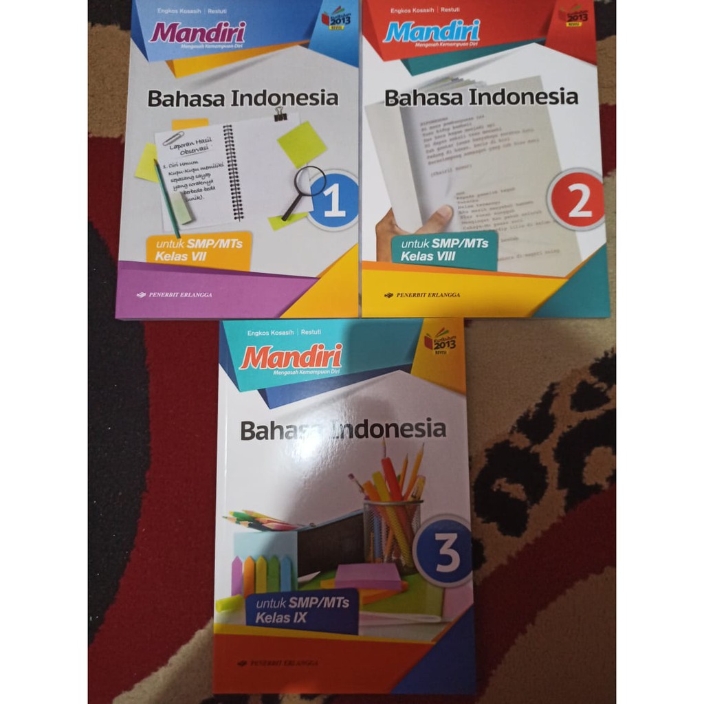 Buku Mandiri Bahasa Indonesia Kelas 1 2 3 atau 7 8 9 atau VII VIII IX SMP Erlangga Kurikulum 2013