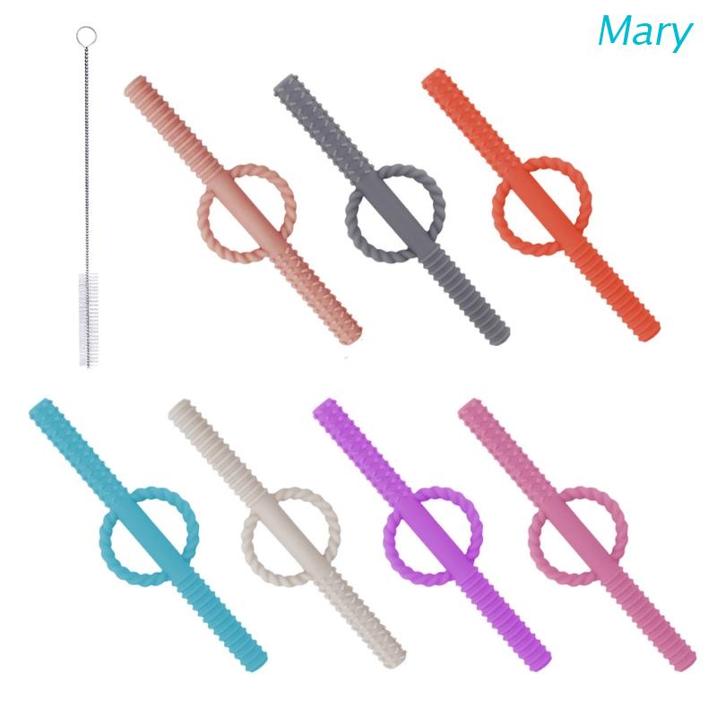 Mary Mainan Teether Tabung Hollow Tekstur Silikon Lembut Untuk Bayi