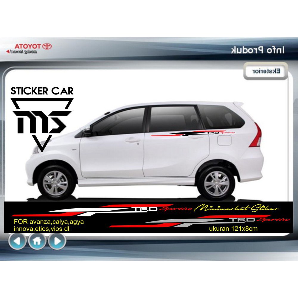 Sticker Stiker Trd Sportivo Sticker Mobil Toyota Avanza Calya Agya Etois Innova Vios Universal Shopee Indonesia