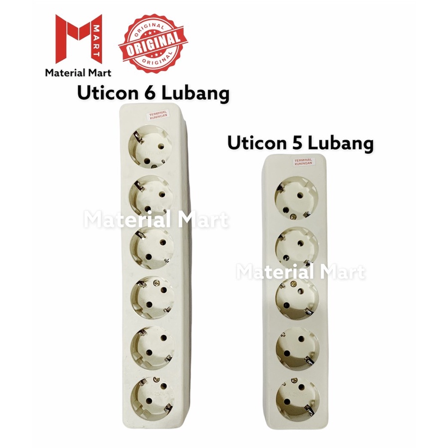 Stop Kontak Uticon 5 Lubang ST-158 | Stop Kontak Uticon 6 Lubang ST-168 | Material Mart