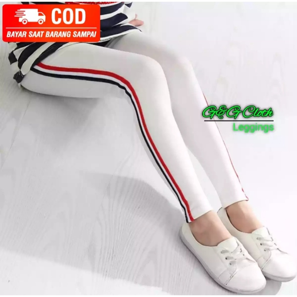 Celana Anak Perempuan lejing strip bahan terbaik ready celana leging strip dewasa WF STORE