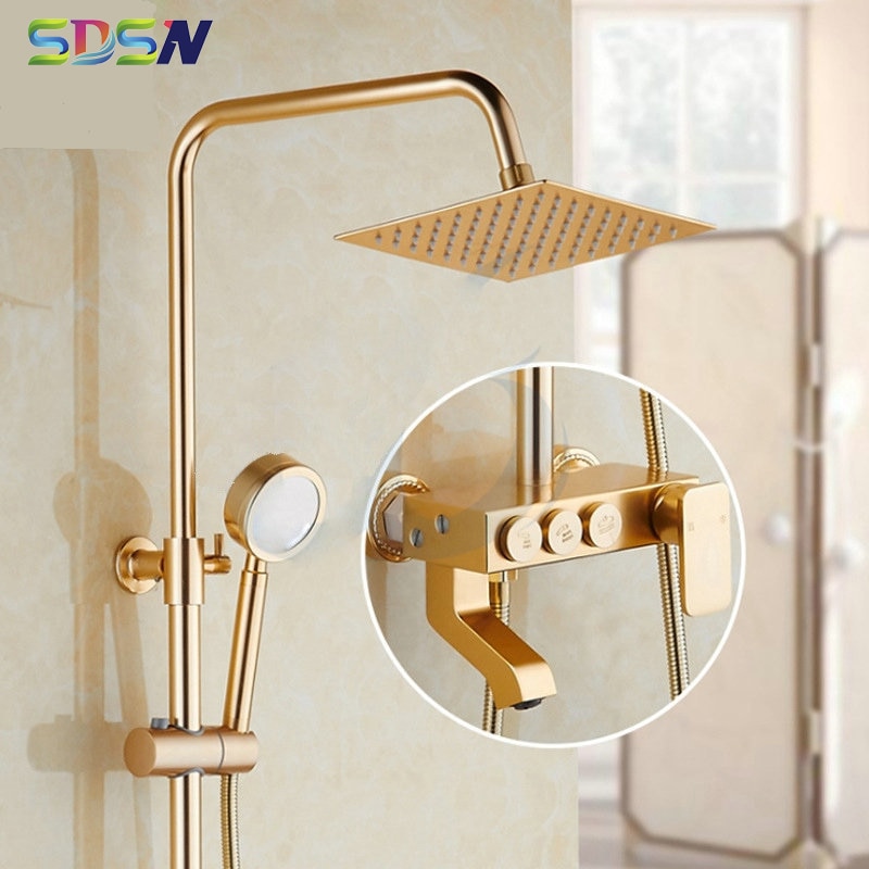 Aluminum Shower Set SDSN Quality Space Aluminum Bathroom Shower System 1.5m Stainless Steel Shower H