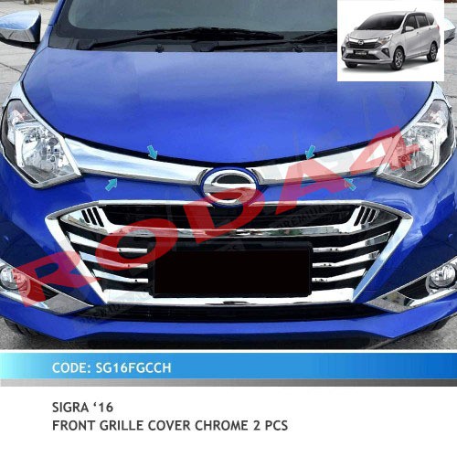 Cover Grill Depan Atas Sigra Full Chrome