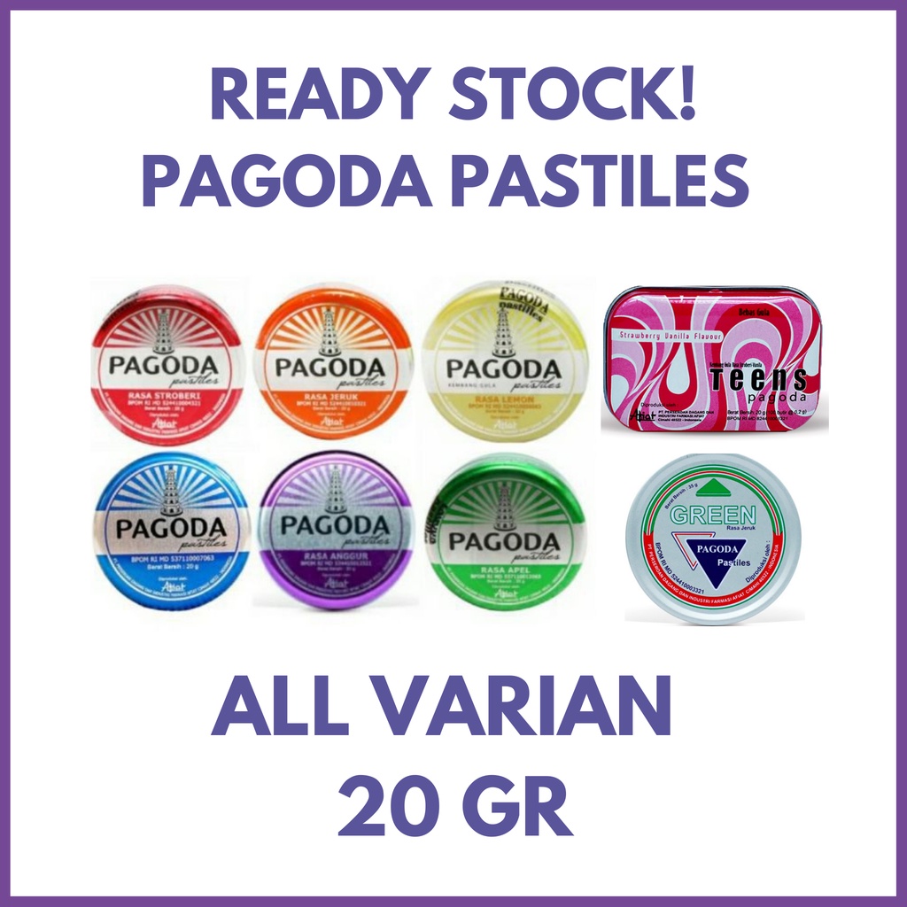 Pagoda Pastiles Permen Mint All Varian 20gr Pastiles Teen Pagoda Green