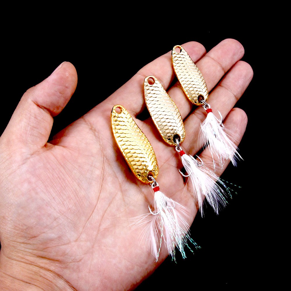 HENGJIA 2Pcs 7.5/10/13g Spoon Sequin Umpan Pancing Swimbait Fishing Lure Spinner Ikan Wobbler Takcle