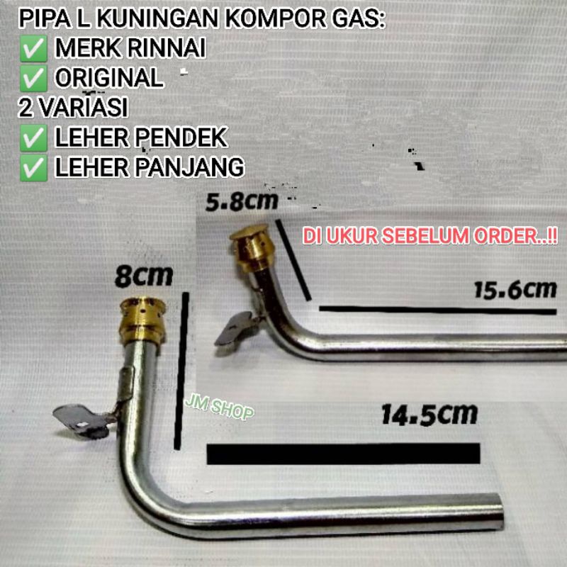 Set Pipa dan Burner Api Lilin Kompor Gas 2 Ukuran Panjang 16,5 cm dan 14,5 cm Universal