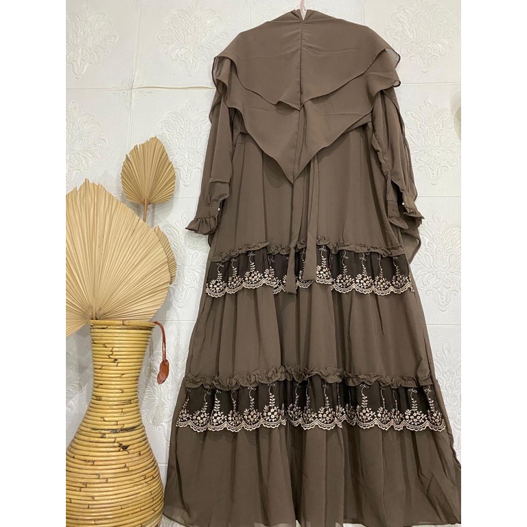 Gamis Syari Ceruty Renda Besar