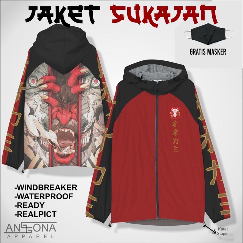 Jaket Naga bahan parasut anti air