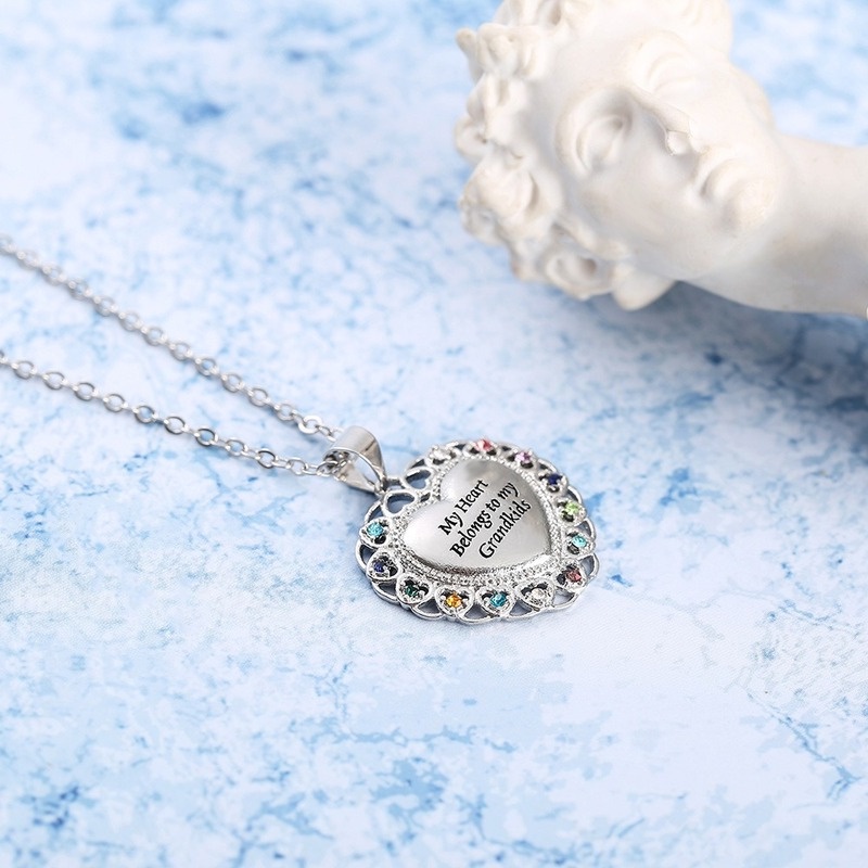 [Ready Stock]Fashion New Heart Shape with Diamond Personalized Pendant Necklace