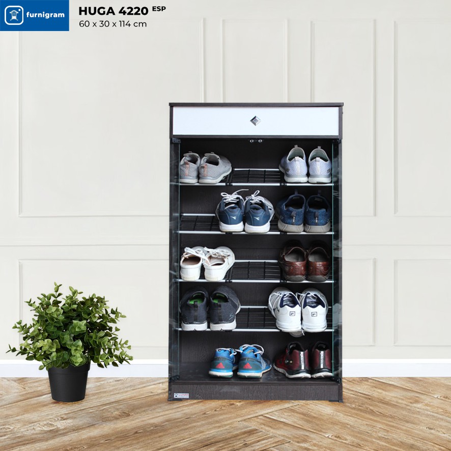 Rak sepatu pintu kaca HUGA 4220