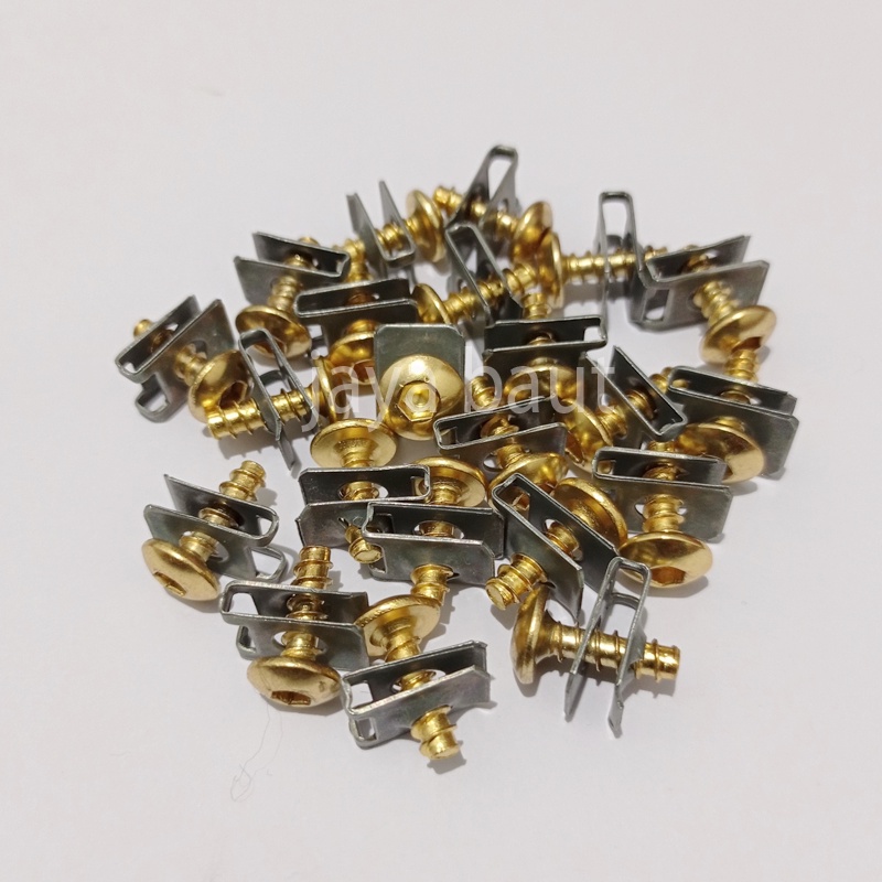 50 Baut Klip Yamaha Kunci L Warna Gold / Baut Klip Yamaha 5x16 Gold