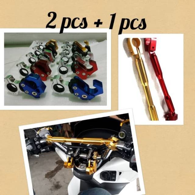 PAKET GANTUNGAN PCX 160 pcx 150 2 PCS DAN STABILIZER PALANG STANG  FULL CNC