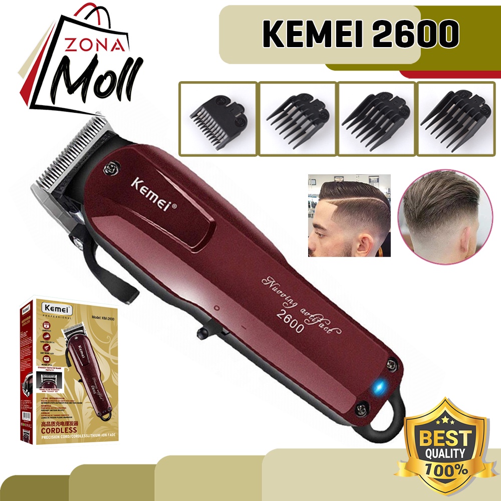 ORI KEMEI KM 2600 ALAT CUKUR RAMBUT KM2600 HAIR PROFESSIONAL CLIPPER RECHARGEABLE ELECTRIC