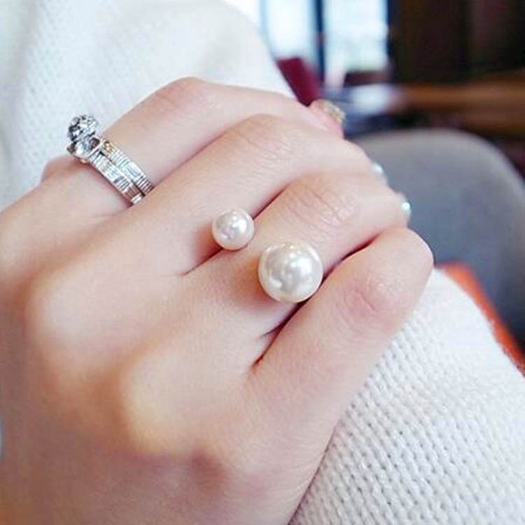 Cincin Opening Ring Adjustable Hias Berbentuk U Mutiara Untuk Wanita Korea dari perhiasan tangan