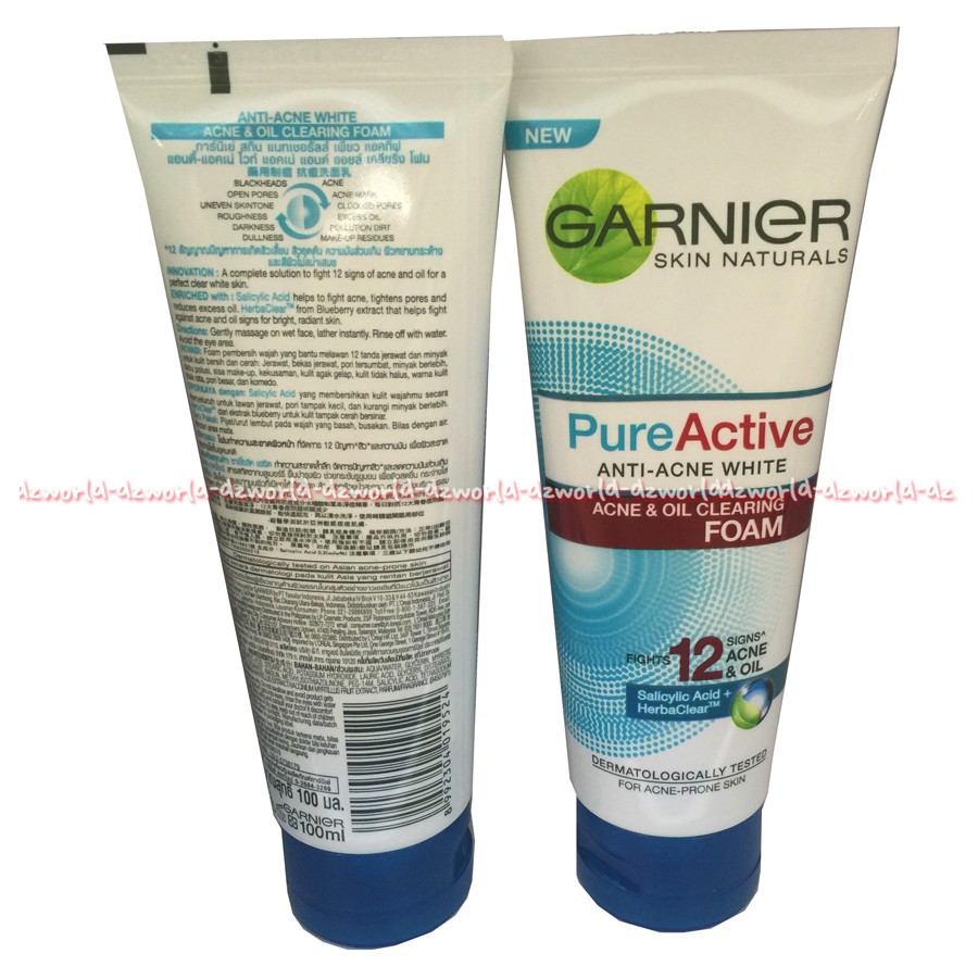 Garnier 100ml Pure Active Anti Acne Sabun Muka Anti Jerawat