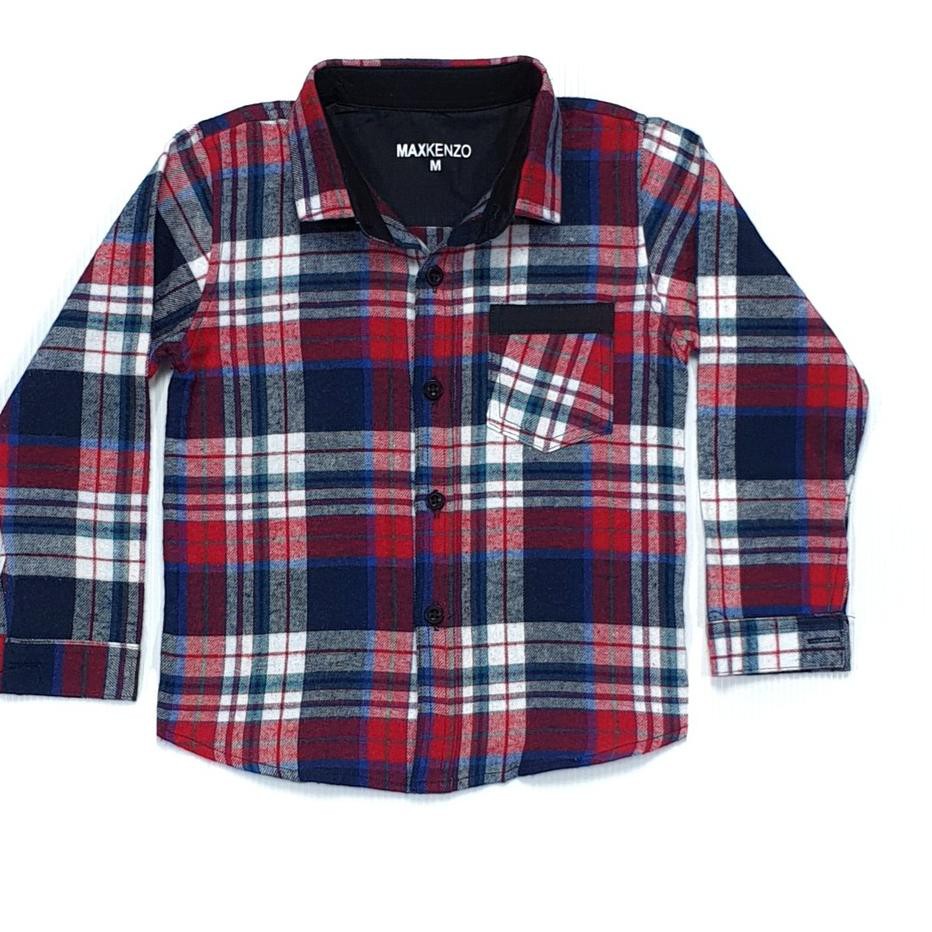 _ B3R KEMEJA ANAK KMJ48 1 - 10 Tahun MAXKENZO Kemeja Flanel Panjang BerKualitas LARIS