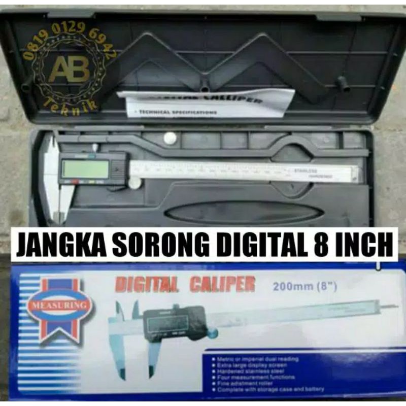 digital caliper 8 Inch  0 - 200 mm stainless hardened sigmat Digital Jangka Sorong Elektrical