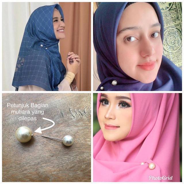 1 set 4pcs TUSPIN MUTIARA/TUSPIN PREMIUM/BROS TUSPIN/AKSESORI HIJAB/FASHION MUSLIM/PERHIASAN CEWEK