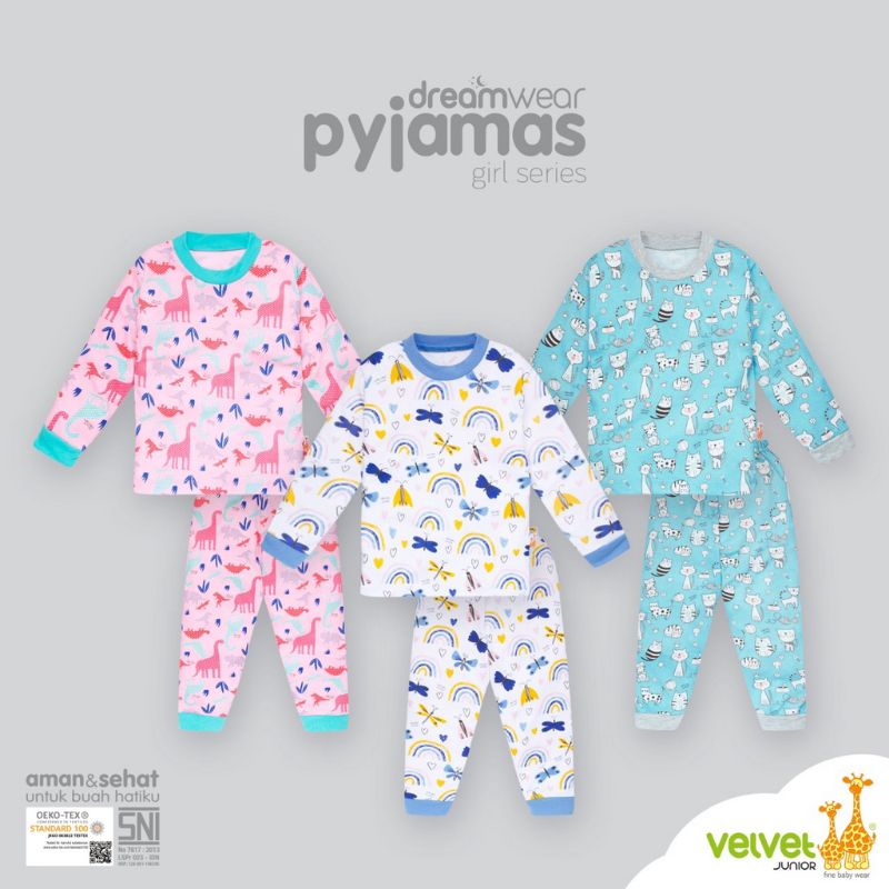 [Velvet Junior] Pyjamas Dreamwear Girl Series / Baju Tidur Cewek Pajamas/Piyama Anak Perempuan