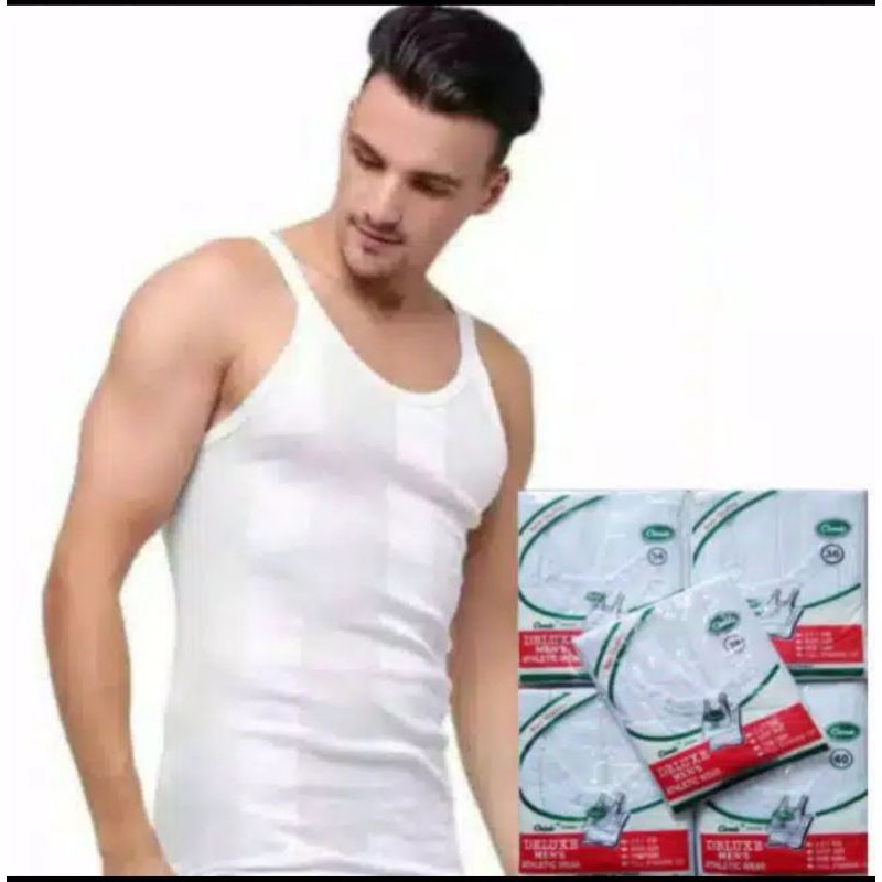 1 PCS Pakaian Dalam SINGLET PRIA | KAOS DALAM DEWASA SEDO PUTIH POLOS KATUN ADEM