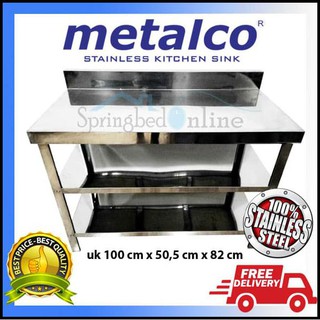 TERLARIS MEJA DAPUR KOMPOR STAINLESS STEEL 3 RAK TERLARIS MEJA DAPUR KOMPOR STAINLESS STEEL 3 RAK