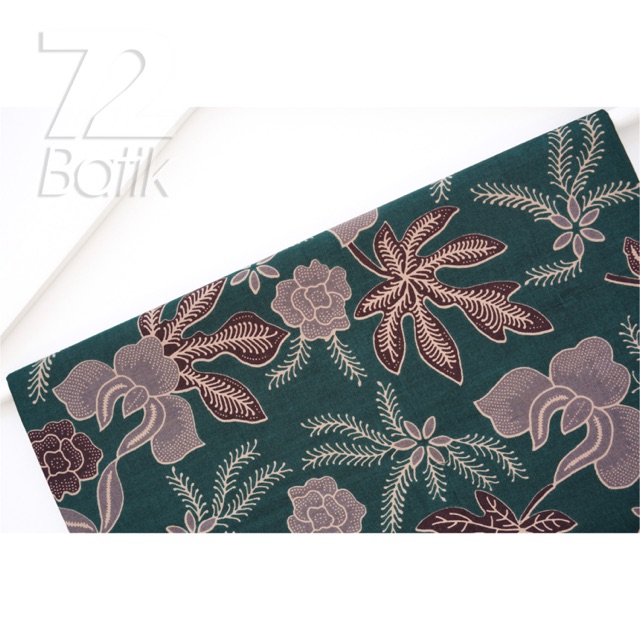 KAIN BATIK PREMIUM Bahan Katun Motif Daun Pepaya Warna Hijau Ijo 723900 Cap 72 Jarik Jarit Samping Kebat Panjang Batik Katun Modern Premium Bahan Seragam Batik Pernikahan Kantor Keluarga Murah Kamen Jadi Batik Bali Lembaran