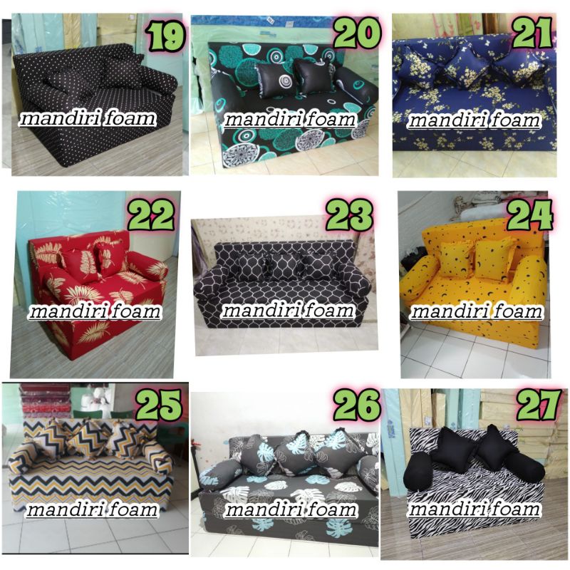 Sarung Cover SofaBed Inoac Bahan Nikita dan Star tebal 20 dan 15 cm