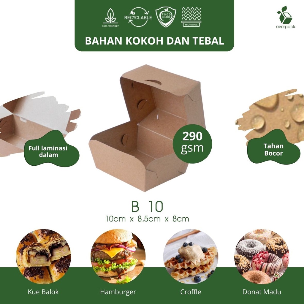 

Paper Box (10 x 8.5 x 8 | 325 gsm) | Kraft Paper Laminasi | Lunch Box | Polos | Packaging Makanan Kerudung Baju Hamburger | Kotak Kemasan Kue Bolu Cake Cookies | min. 50 Pcs Polos | UMKM Bandung | Jualan Bisnis Pemula