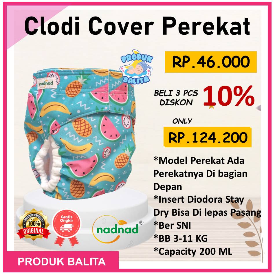 PROMO Clodi Cover Perekat Celana Popok Kain Cuci Ulang New Desain Motif Full Printing TIdak Luntur Terlaris