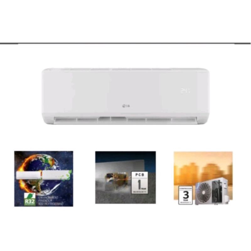 AC LG 3/4 PK H07TN4 HEMAT ENERGI HERCULES MINI + INSTALASI PEMASANGAN