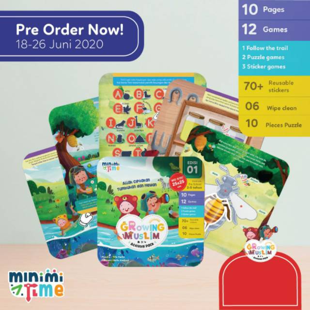 READY Growing Muslim Activity Pack GrowMap Buku Aktivitas Anak Muslim Wipe and Clean Edisi 1