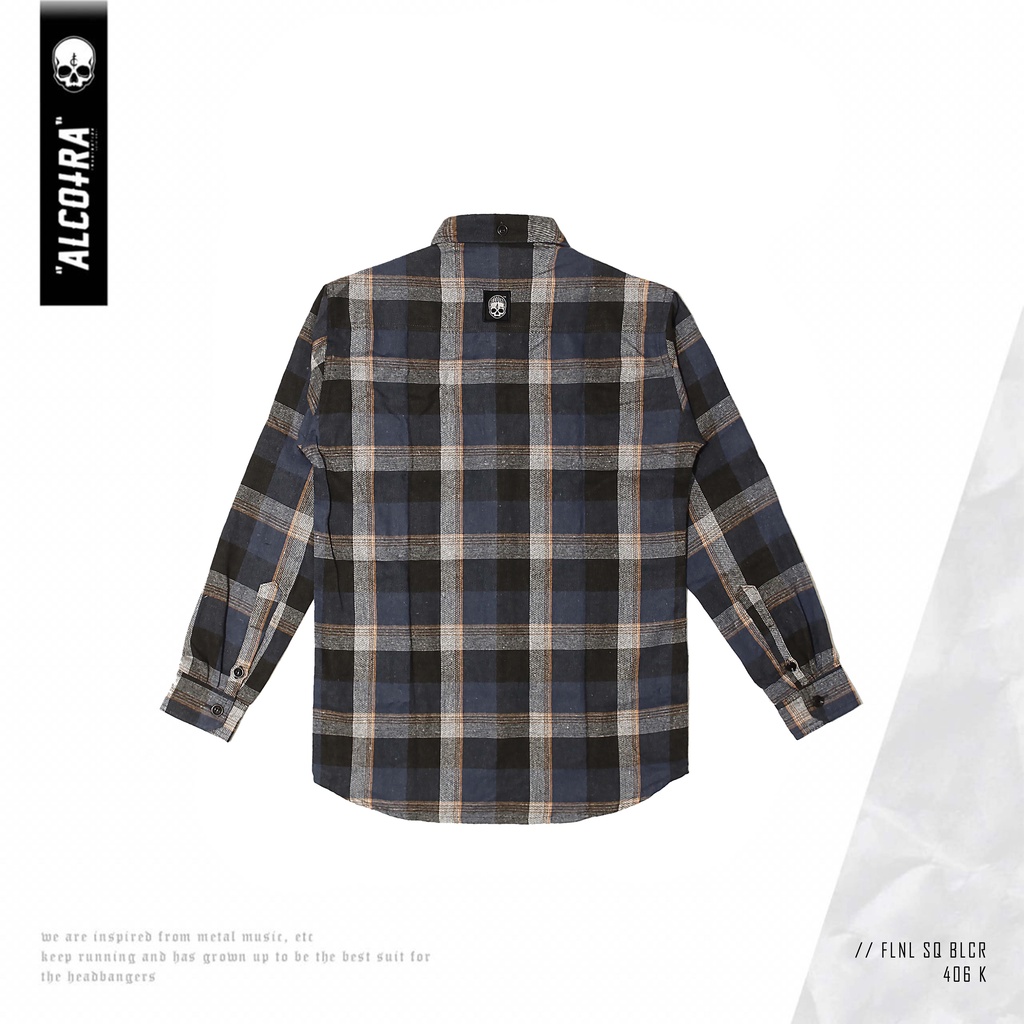 FLANEL SQ BLCR // FLANEL SQUARE BLUE CREAM KANTONG SATU