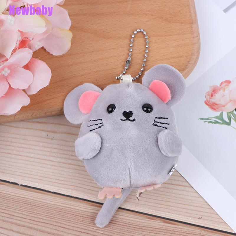 (Newbaby) Gantungan Kunci Boneka Tikus Bahan Plush Ukuran 8CM