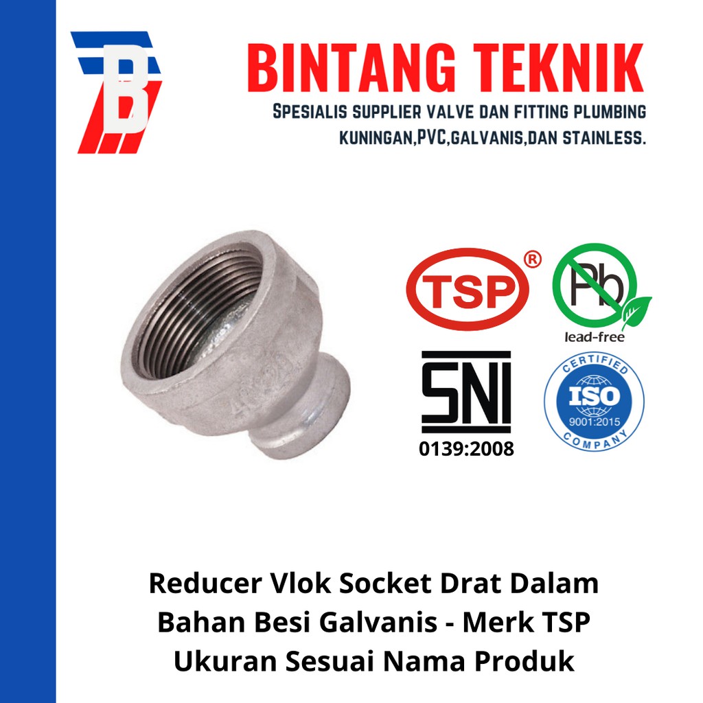 Reducer Vlok Sok 2" x 1/2" Besi Galvanis TSP