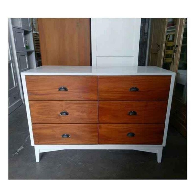 nakas laci 6 matrial kayu jati cat duco kombinasi custom