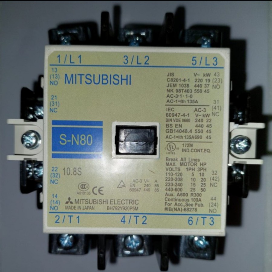 Kontaktor Mitsubishi SN80 - Contactor Mitsubishi SN 80 Termurah Promo
