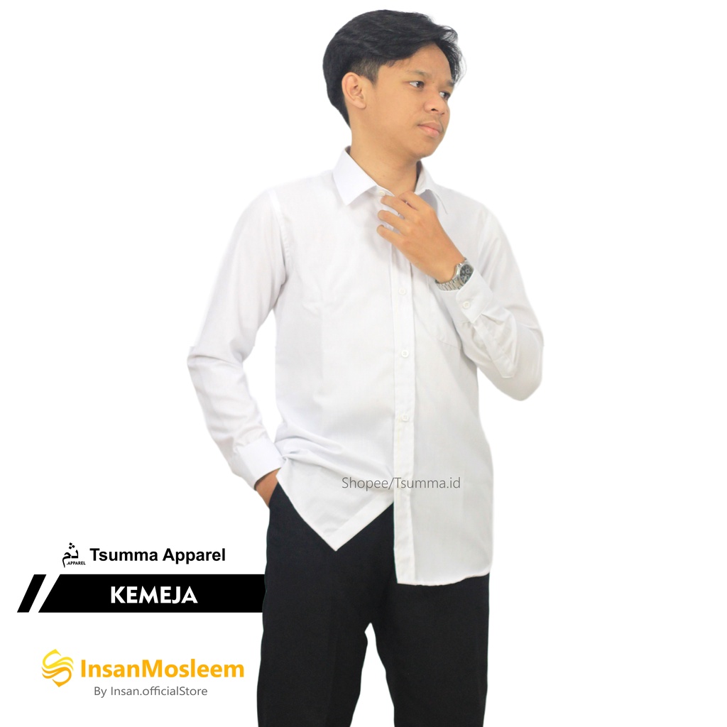 Kemeja pria lengan panjang putih baju formal pria - atasan