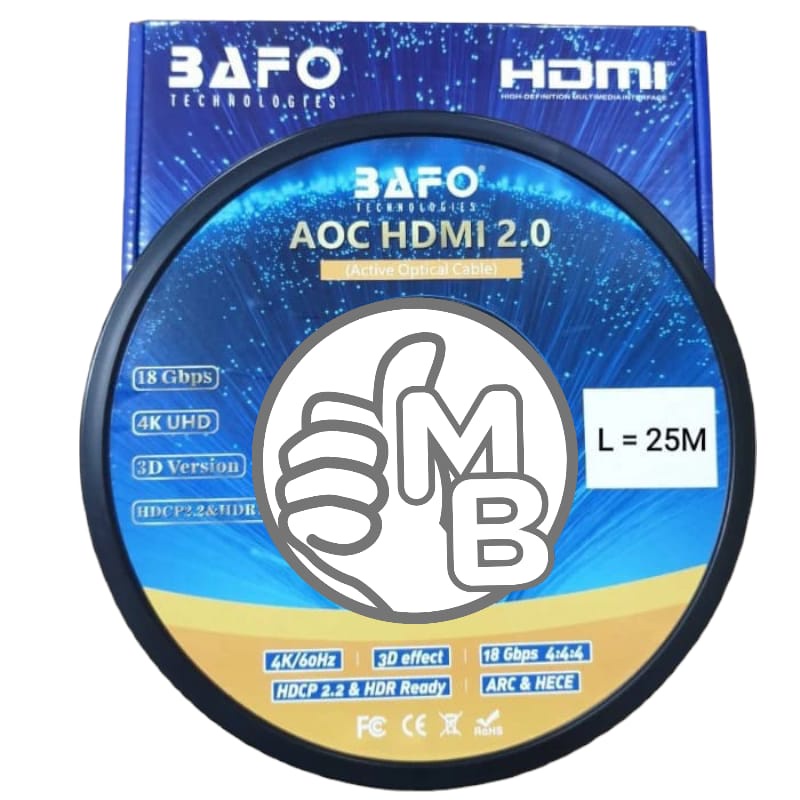 Bafo Kabel HDMI 25Meter V2.0 Fiber Optic 4K 3D ARC