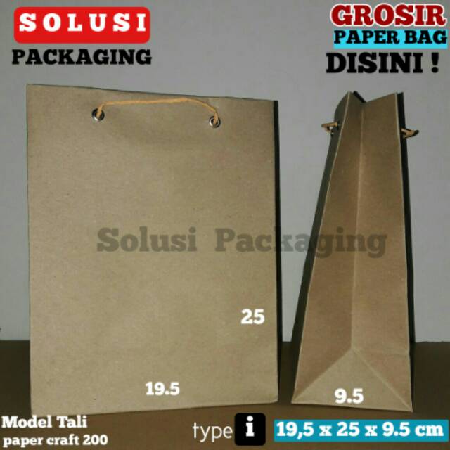

PAPER BAG TALI TIPE i 19,5X25X9.5CM/TAS KERTAS/SHOPPING BAG