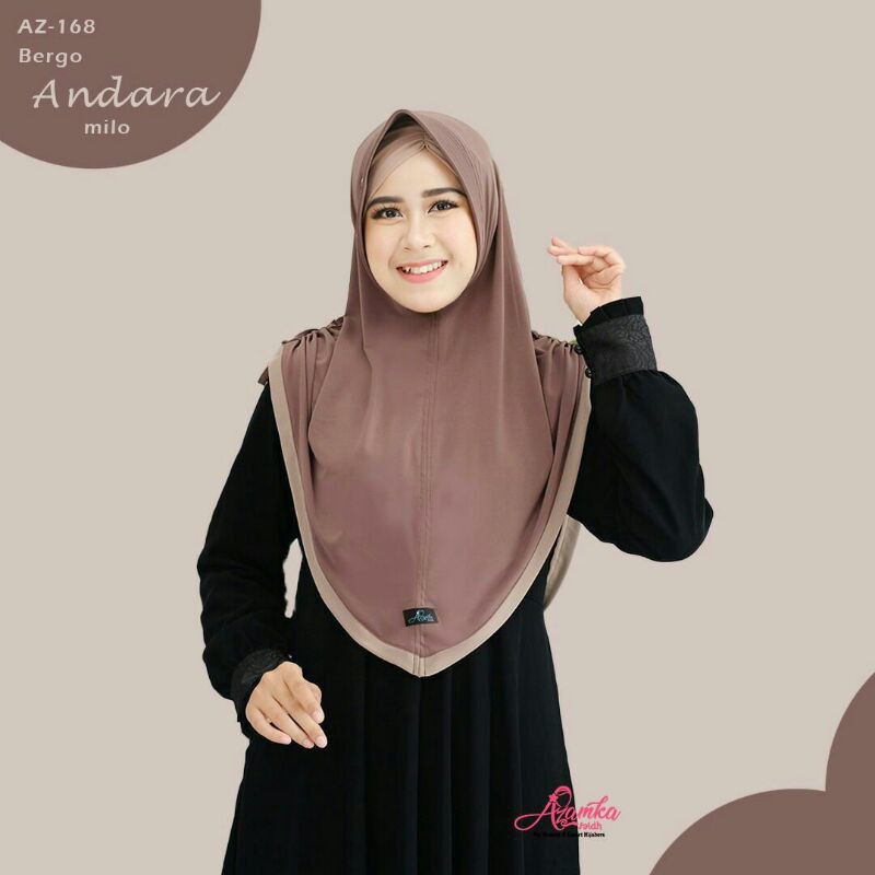 Hijab instan bergo andara by azamka hijab / jilbab kerut azamka / bergo tali