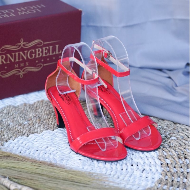 sepatu wanita MORNINGBELL high heels strap Glossy hak 5cm