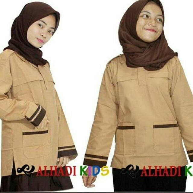 pola baju pola jahit SERAGAM PRAMUKA SD, SMP, SMA (atasan PEREMPUAN)