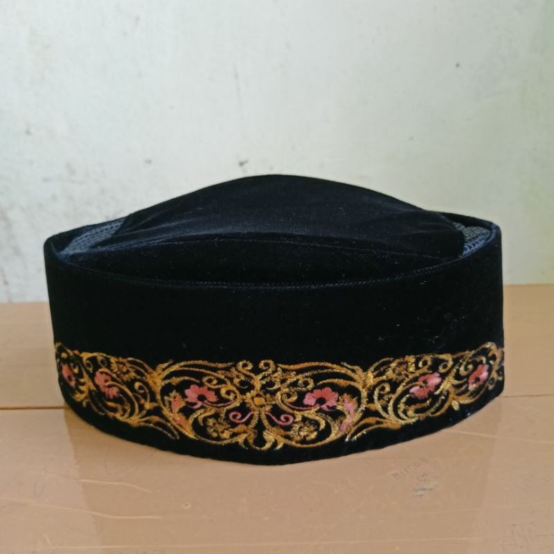 Kopyah Songkok Peci Hitam Susun ac Bordir NUZULA